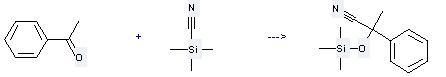 Silanecarbonitrile,trimethyl- can be used to produce 2-phenyl-2-trimethylsilanyloxy-propionitrile at the temperature of 20 °C